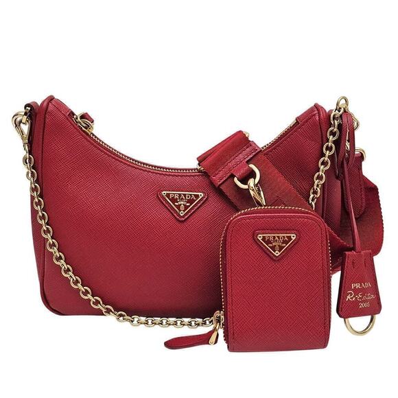 Prada Saffiano Leather Re Edition 2005 Bag Fiery Red - Picture 1 of 11